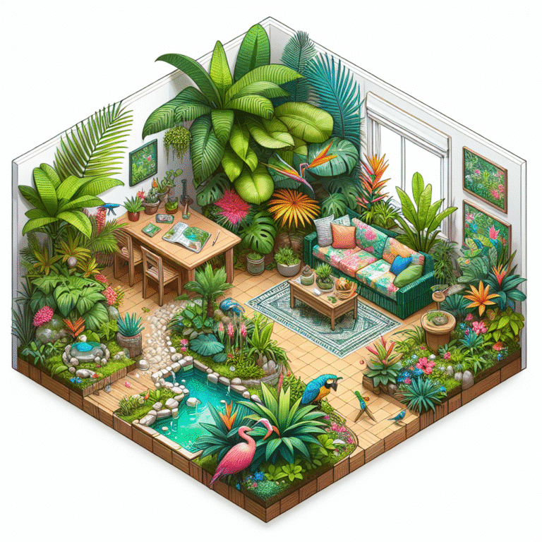 creating a tropical oasis in a compact space