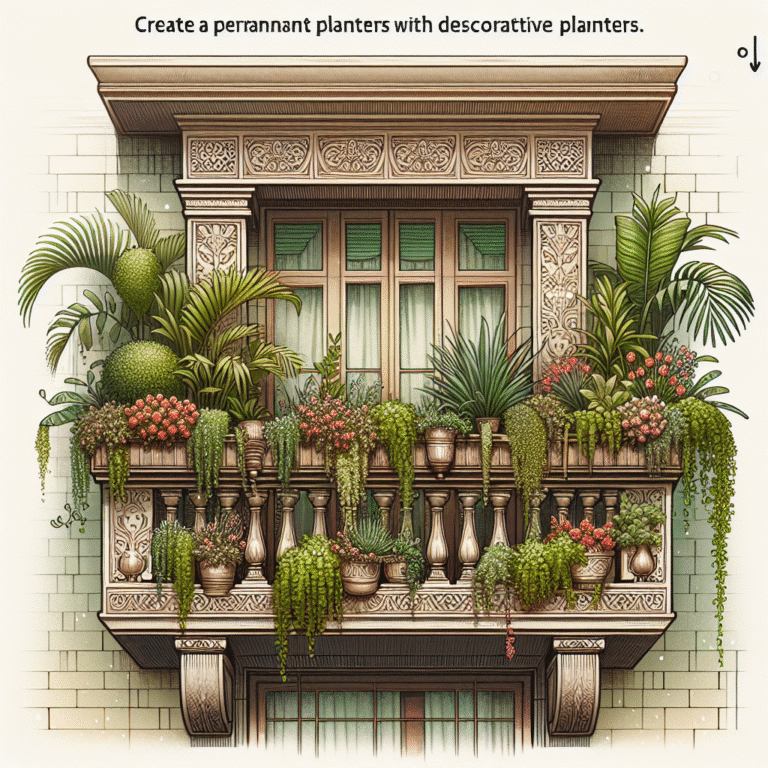 decorative permanent balcony planters that enhance your home's aesthetic